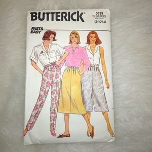 BUTTERICK 3639 sz 8-12 Misses Fast & Easy Skirt Culottes & Pants